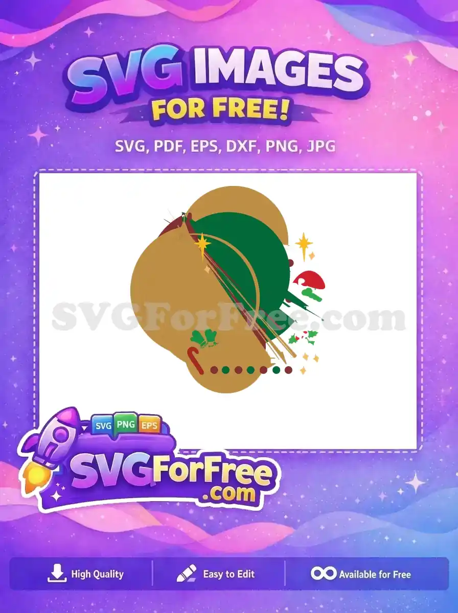 Free Gold Ornaments Free Green Mittens Christmas Scene Free SVG