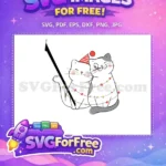 Free Party Hat Free Christmas Lights Cute Cats Free SVG - Instant Download
