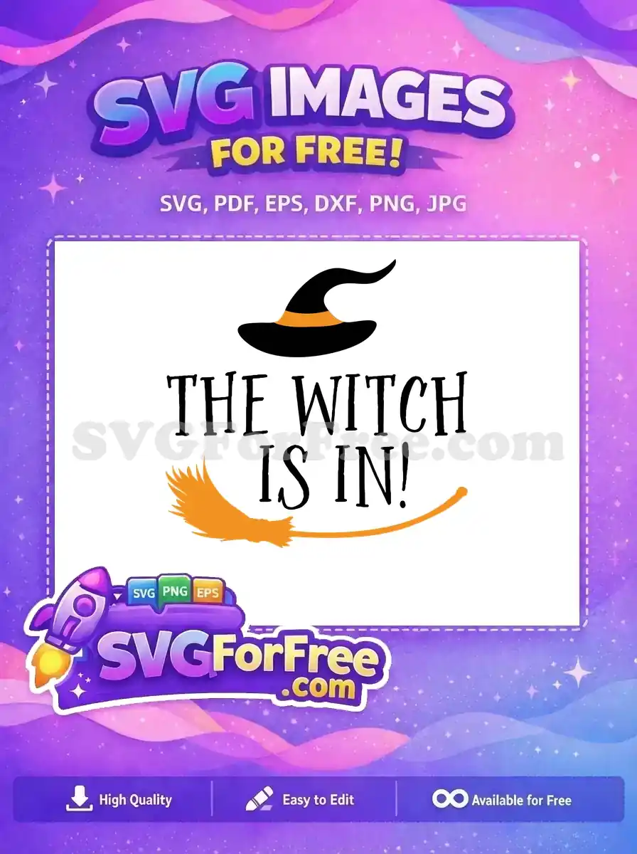 Free Pointed Witch Hat Free Broom Halloween Decoration Free SVG