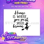 Free Silhouette Witch Free Broom Halloween Home Free SVG - Instant Download
