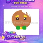 Free Bitten Cookie Free Green Bowtie Christmas Free SVG - Instant Download