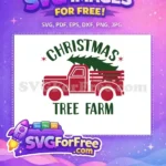 Free Red Christmas Truck Free Green Tree Farm Sign Free SVG - Instant Download