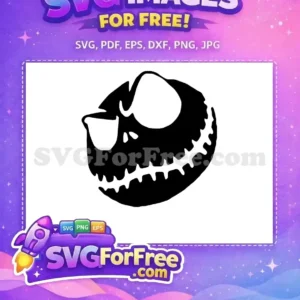 Free Black Silhouette Free Smiling Jack Skellington Christmas Free SVG