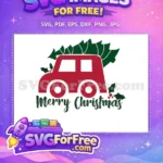 Free Red Car Free Christmas Tree Merry Christmas Free SVG 1 - Instant Download