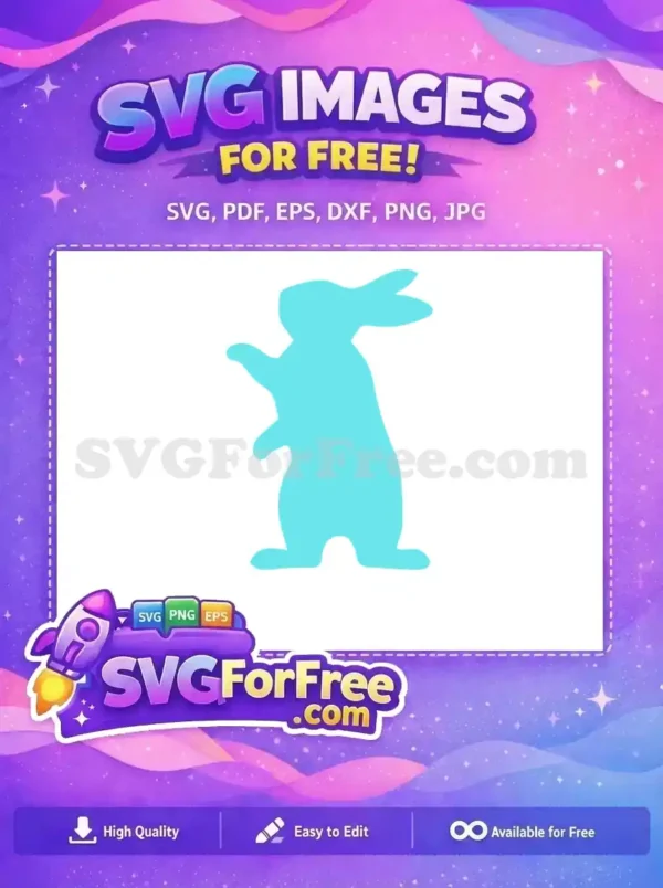 Free Blue Silhouette Bunny Free Easter Holidays Free SVG