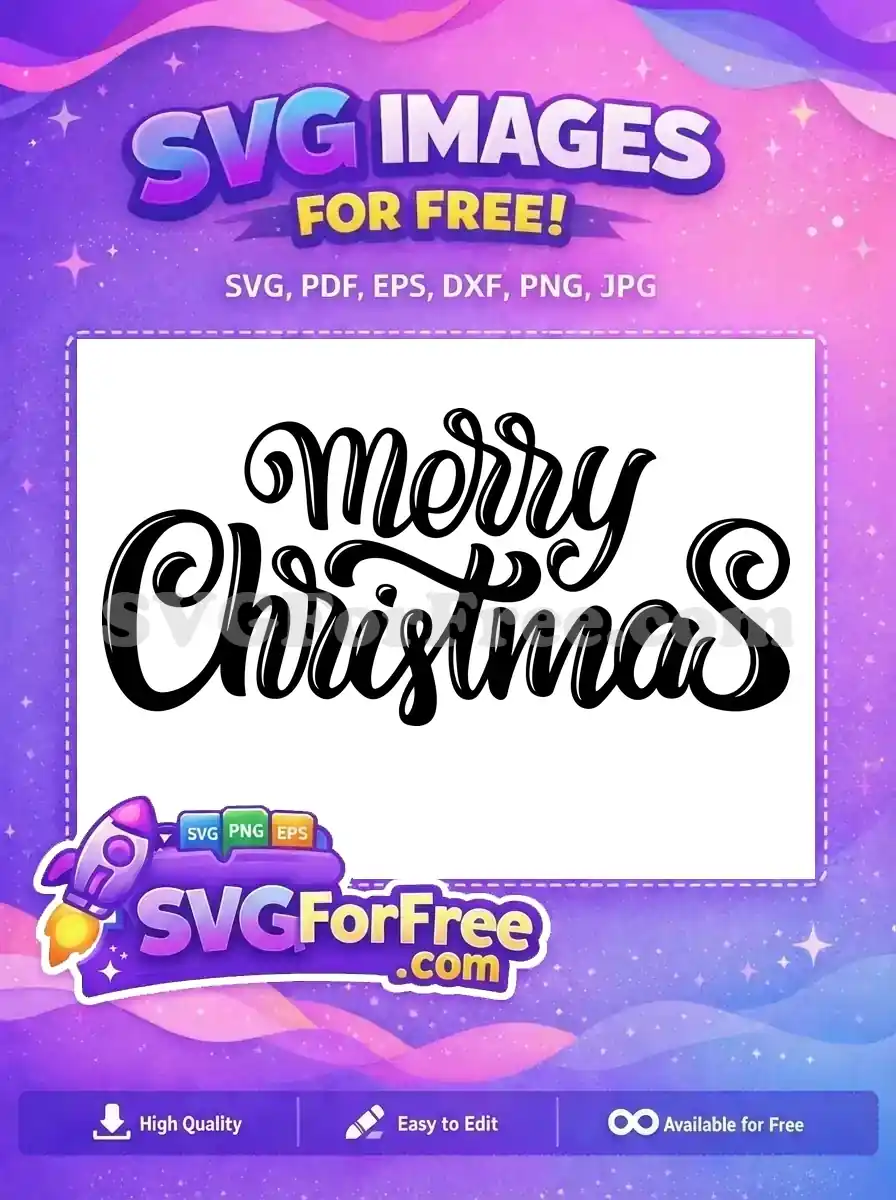 Free Merry Christmas Calligraphy Free Holidays Decoration Holidays Free SVG