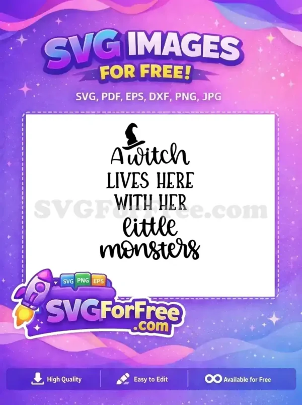 Free Witch Hat Free Little Monsters Halloween Free SVG 2