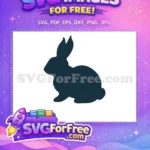 Free Easter Bunny Silhouette Free Dark Blue Holidays Free SVG - Instant Download