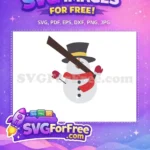 Free Dabbing Holiday Snowman Free Red Scarf Christmas Free SVG - Instant Download