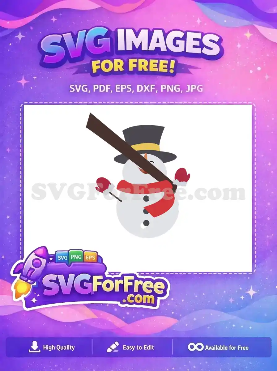 Free Dabbing Holiday Snowman Free Red Scarf Christmas Free SVG
