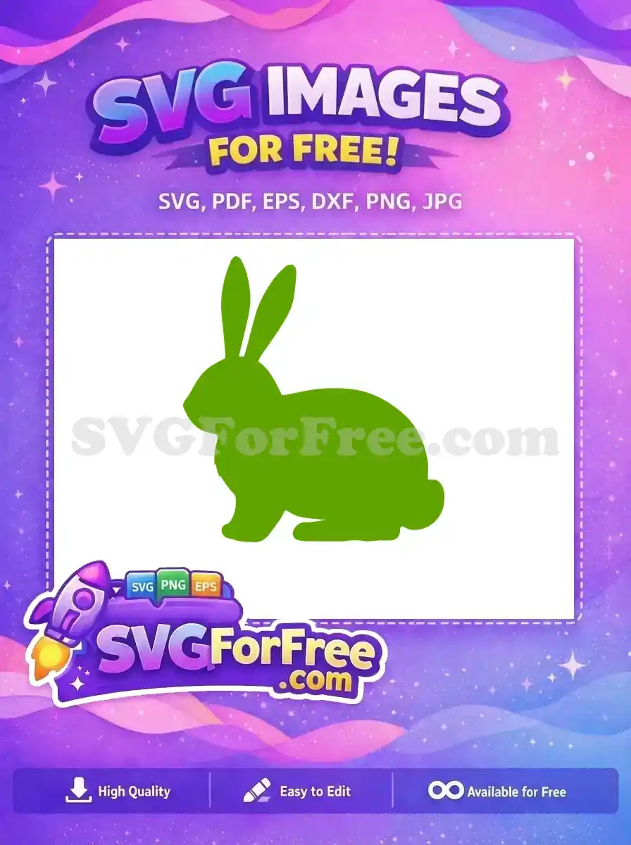 Free Simple Green Bunny Free Easter Holidays Christmas Free SVG