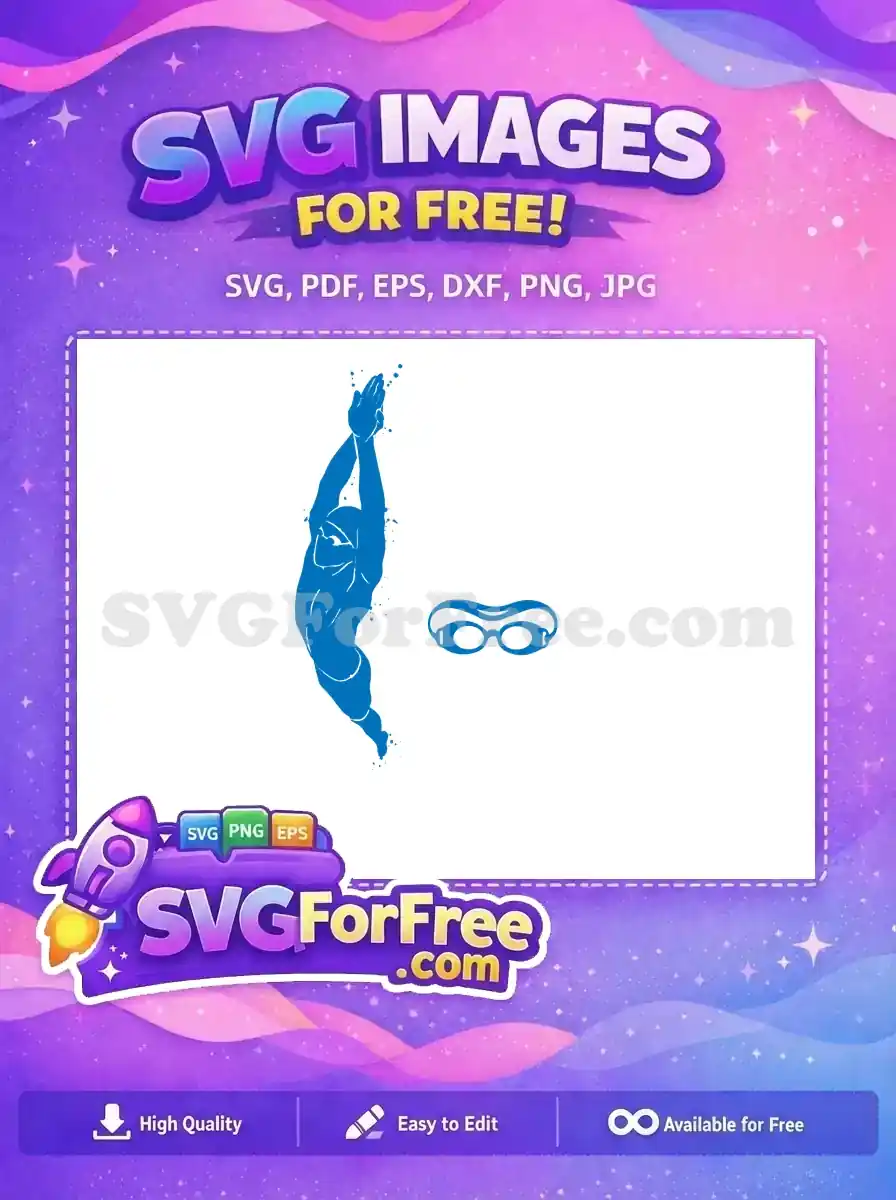 Free Blue Swimmer Free Diving Goggles Swimming Free SVG