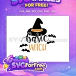 Free Halloween Bats Free Witch Hat Basic Free SVG - Instant Download