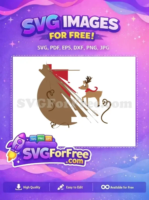 Free Reindeer Scarf Free Christmas Bag Holidays Free SVG