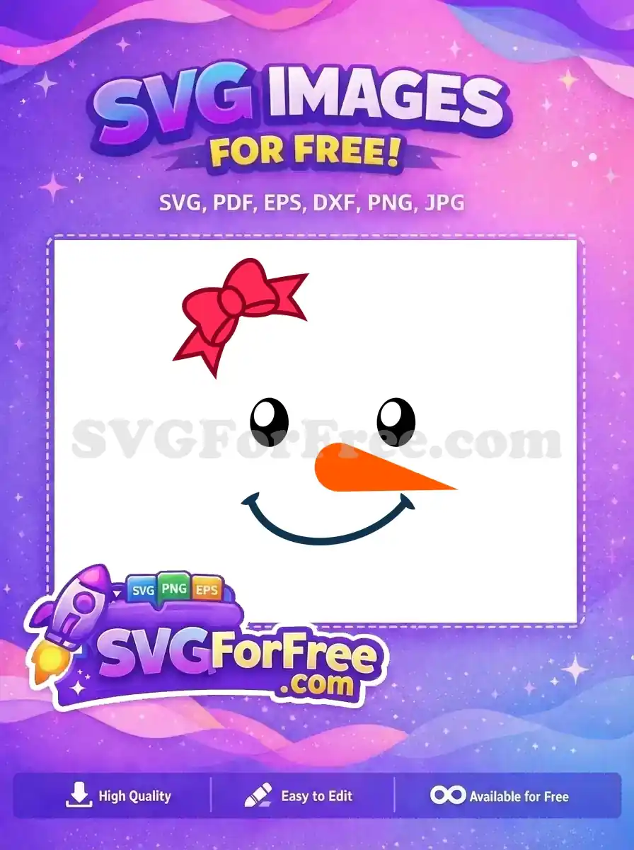 Free Pink Bow Free Carrot Nose Christmas Free SVG 4