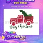 Free Red Truck Free Christmas Tree Merry Christmas Free SVG 6 - Instant Download