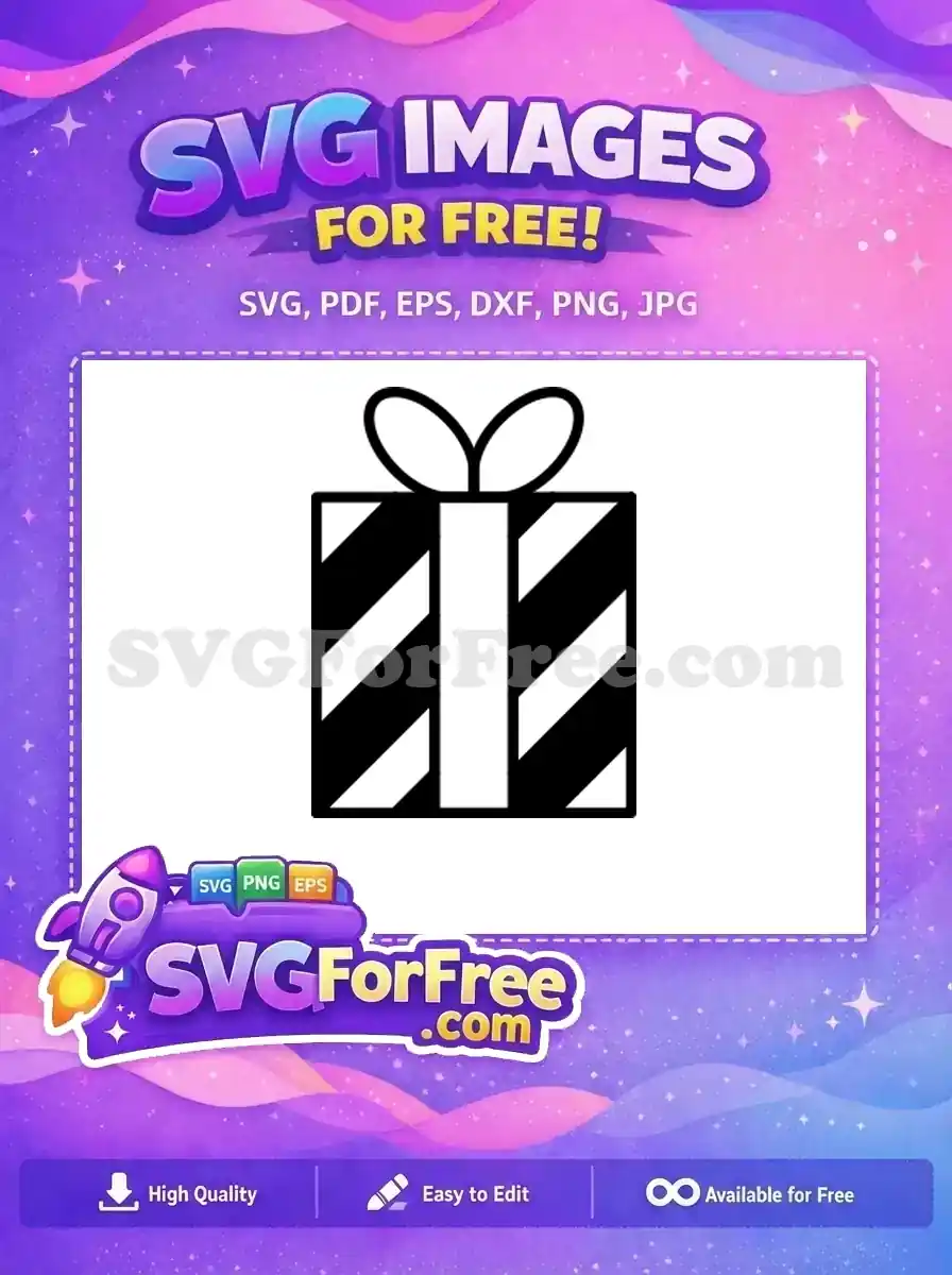 Free Striped Box Free Holiday Easter Christmas Gift Free SVG