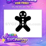 Free Smiling Gingerbread Free Button Eyes Christmas Free SVG - Instant Download