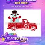 Free Snowman With Tophat Free Truck Wreath Christmas Free SVG - Instant Download