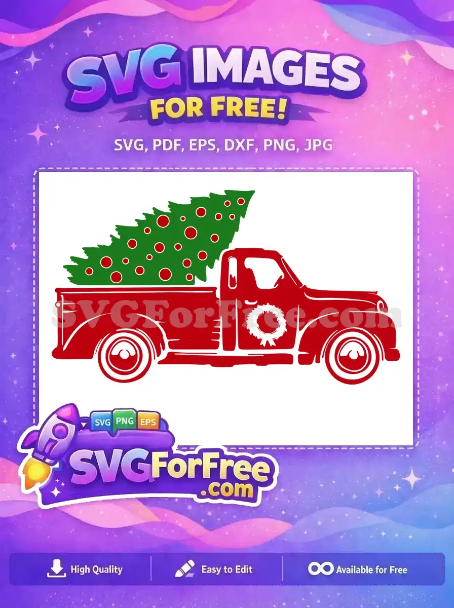 Free Red Truck Free Christmas Tree Holidays Christmas Free SVG