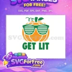 Free Orange Pumpkin Free Striped Sunglasses Get Lit Free SVG - Instant Download