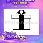 Free Black Gift Free Holiday Present Christmas Free SVG - Instant Download