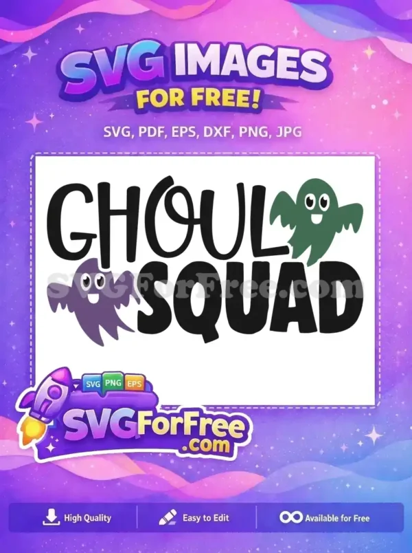 Free Smiling Ghosts Free Ghoul Squad Halloween Free SVG