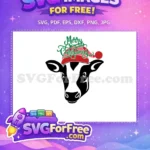 Free Green Merry Christmas Free Santa Hat Free SVG - Instant Download