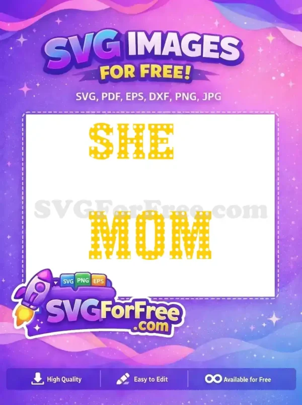 Free Yellow Polka Dots Free She Mom Easter Free SVG