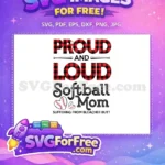 Free Buffalo Plaid Letters Free Baseball Bats Proud Loud Softball Mom Free SVG - Instant Download