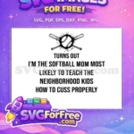 Free Softball Mom Free Teach Kids Neighborhood Free SVG - Instant Download