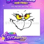 Free Angry Grinch Face Free Yellow Eyes Christmas Free SVG 2 - Instant Download