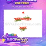 Free Red Ribbon Free Green Leaves Christmas 2020 Free SVG - Instant Download