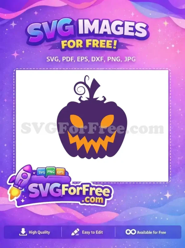 Free Purple Halloween Pumpkin Free Orange Eyes Holidays Free SVG 2