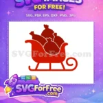 Free Red Sleigh Free Full of Gifts Christmas Free SVG - Instant Download