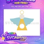 Free Geometric Angel with Halo Free Blue Wings Christmas Holiday Free SVG - Instant Download