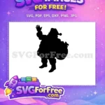 Free Waving Santa Silhouette Free Gift Sack Christmas Holidays Free SVG - Instant Download