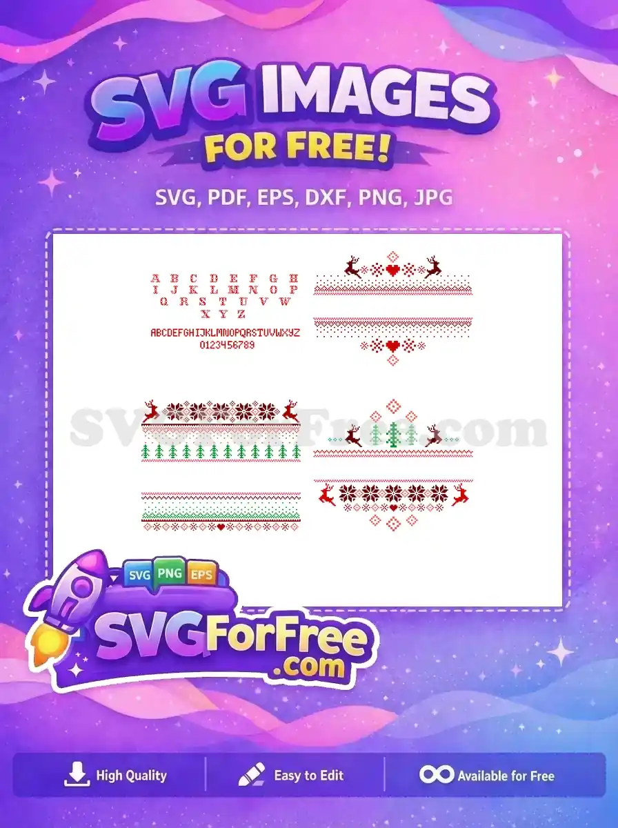 Free Pixelated Reindeer Free Christmas Trees Holidays Pattern Free SVG