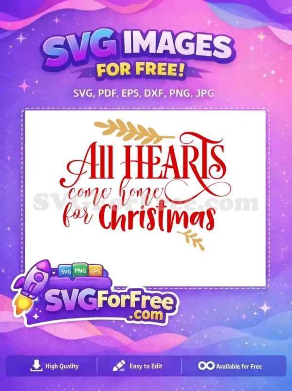 Free Red Lettering Free Golden Leaves Christmas Free SVG