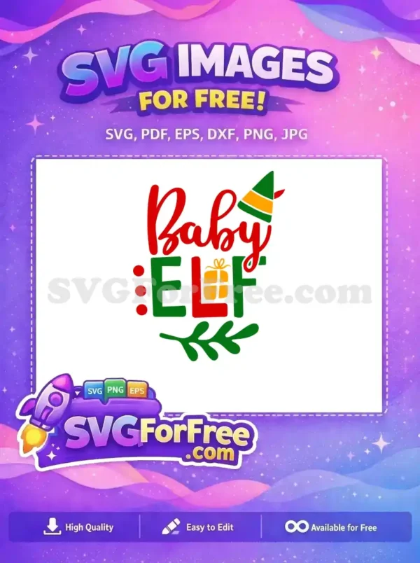 Free Red Baby Free Elf Gift Christmas Free SVG