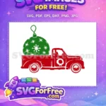Free Green Ornament Free Red Truck Christmas Free SVG 2 - Instant Download