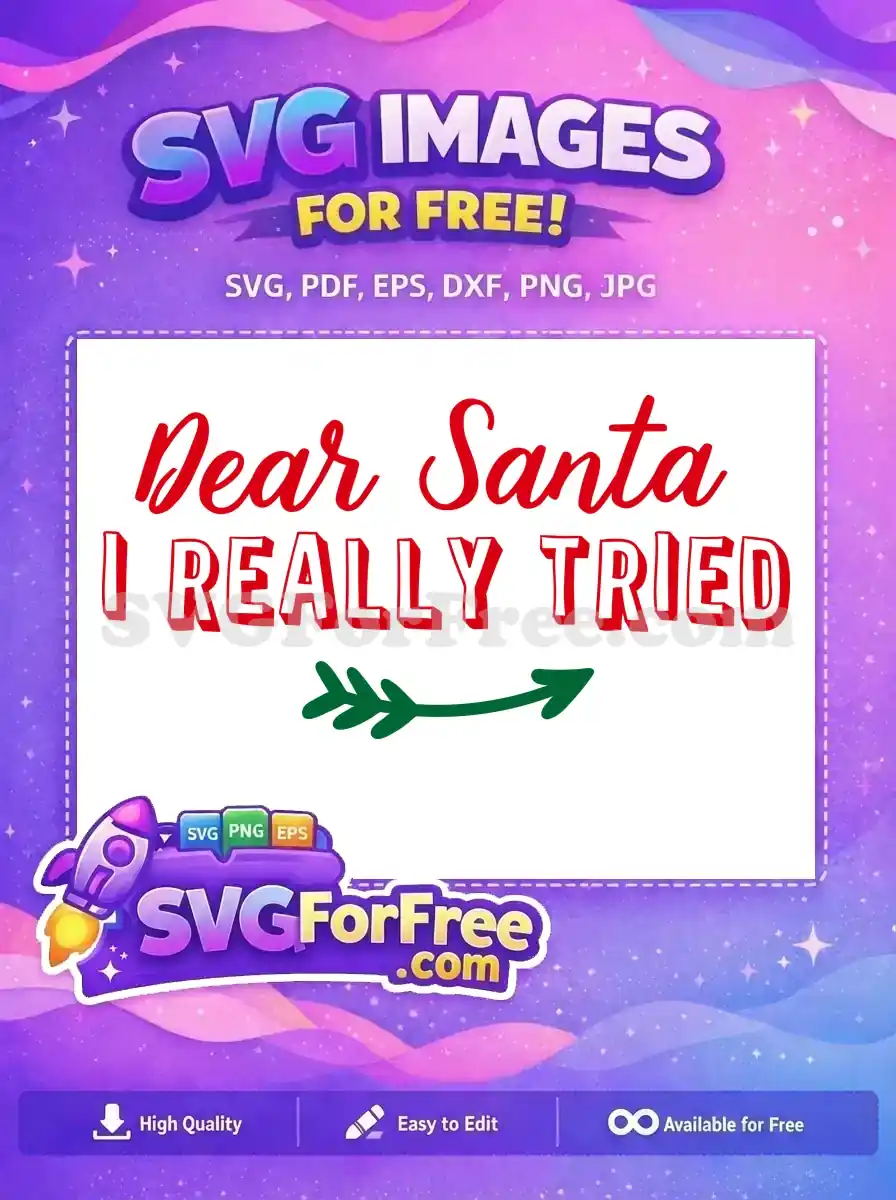Free Dear Santa Red Text Free Green Arrow Christmas Free SVG