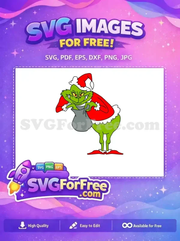 Free Grinch Stealing Sack Free Red Eyes How The Grinch Stole Christmas Free SVG