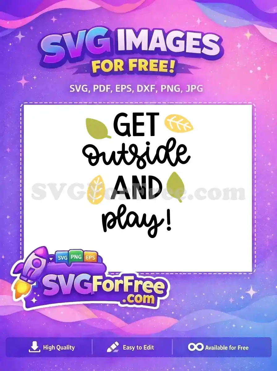 Free Get Outside Black Text Free Yellow Leaves Illustration Free SVG