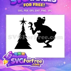 Free Black Silhouette Grinch Free Stealing Christmas Tree Free SVG Free Black Silhouette Grinch Free Stealing Christmas Tree Free SVG