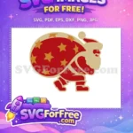 Free Santa Big Sack Free Gold Stars Christmas Free SVG - Instant Download