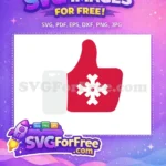 Free Red Thumbs Up Free Snowflake Holidays Christmas Free SVG - Instant Download