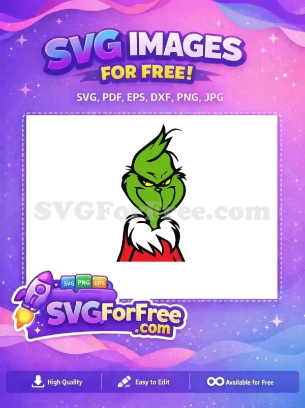 Free Angry Grinch Face Free Yellow Eyes Christmas Free SVG 3