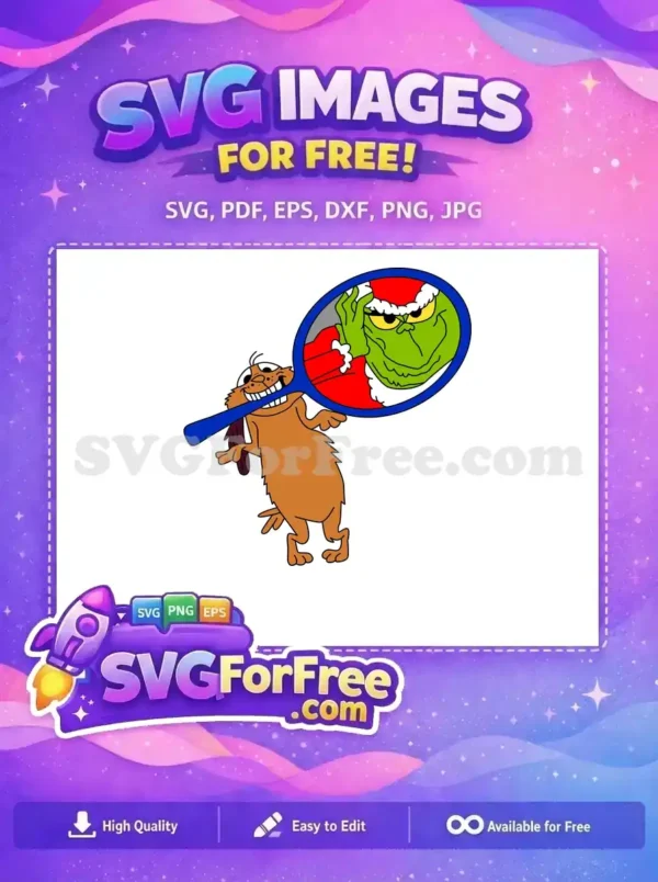 Free Max Holding Mirror Free Grinch Reflection Christmas Free SVG