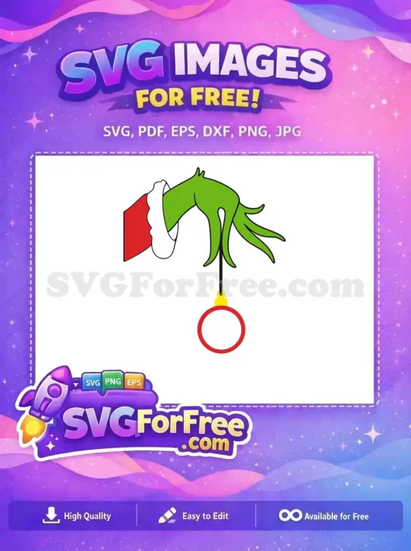 Free Green Grinch Hand Free Red Bauble How The Grinch Stole Christmas Free SVG